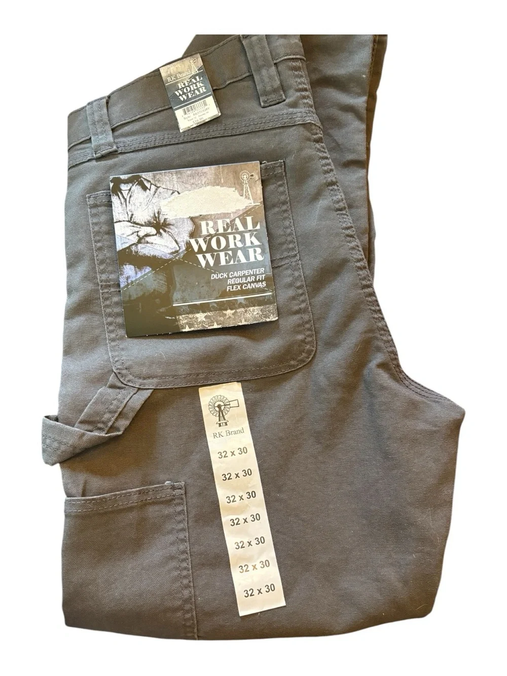 RK Brand Men's Cargo Pants in Dark Gray - Workwear Duck Carpenter Soze 32x30
